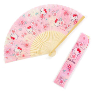 ハローキティ 　ケース付き扇子（桜）サマーアイテム　浴衣アクセサリー　クールビズ