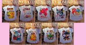 【サンリオキャラクターズ】はらぺこぺいんとTシャツ【キッズ・レディース】ポムポムプリン・ポチャッコ・マイメロディ・クロミ・リトルツインスターズ（キキララ）・ハンギョドン・ぐでたま・けろけろけろっぴ・バッドばつ丸