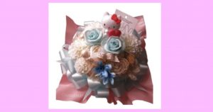 【ハローキティ】プリザーブドフラワー　薔薇　水色