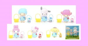 【サンリオ】なつかし幼稚園シリーズ　フロッキーマスコット　リトルツインスターズ（キキララ）・ポチャッコ・マイメロディ・ハローキティ・ポムポムプリン・チアリーチャム