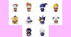 【サンリオ】マスコットホルダー　ハロウィン2020 ハローキティ・マイメロディ・リトルツインスターズ（キキララ）・ポムポムプリン・シナモロール（シナモン）・クロミ・ポチャッコ・バッドばつ丸・ディアダニエル