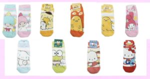 【サンリオ】もこもこ！モコ靴下　リトルツインスターズ（キキララ）・ポムポムプリン・ぐでたま・マイメロディ・シナモロール（シナモン）けろけろけろっぴ・ポチャッコ・ハローキティ