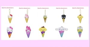 ぷにぷにマスコット　スクイーズ　キャラコーン　ハローキティ・マイメロディ・けろけろけろっぴ・バッドばつ丸・ポムポムプリン・シナモロール（シナモン）