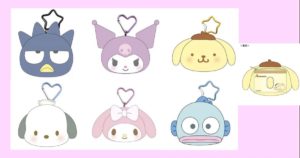 フェイスデザイン,ぬいぐるみカードケース,パスケース,ICカード,マスコット,バッドばつ丸,クロミ,ポムポムプリン,ポチャッコ,マイメロディ,ハンギョドン