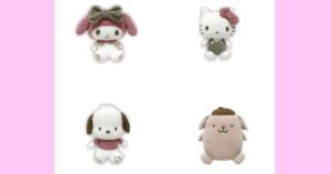 コーデュロイシリーズ　ぬいぐるみ マイメロディ・ハローキティ・ポチャッコ・ポムポムプリン