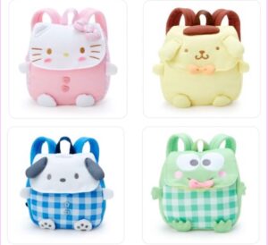 キッズ向けフェイスリュック ハローキティ・ポムポムプリン・ポチャッコ・けろけろけろっぴ