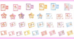 サンリオ×カードキャプターさくら　コラボ商品　A5シングルクリアファイル・星型缶バッジ・アクリルキーホルダー・ミニメモ・スクエアふせん・アクリルスタンド　ハローキティ・マイメロディ・クロミ・ポムポムプリン・シナモロール（シナモン）