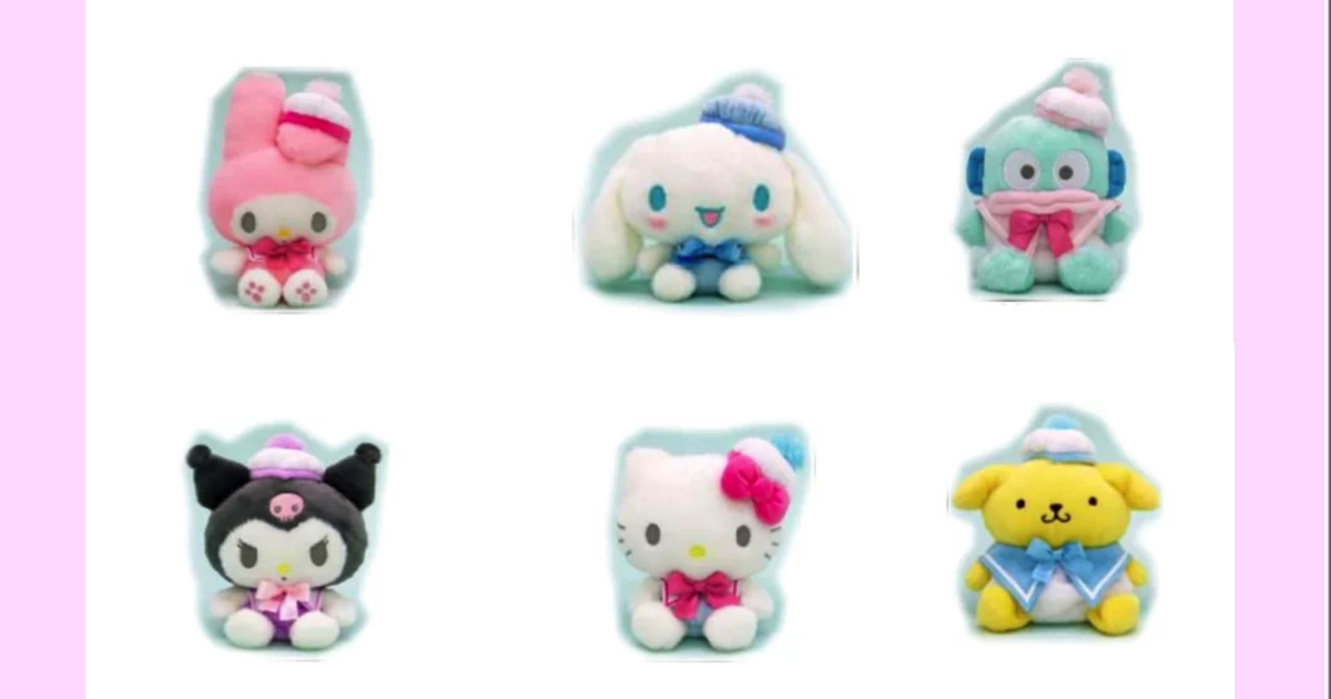 ふわくたサマーぬいぐるみ マイメロディ・シナモロール(シナモン)・ハンギョドン・クロミ・ハローキティ・ポムポムプリン