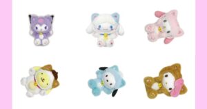 Happy Catシリーズ　お座りぬいぐるみ2 クロミ・シナモロール（シナモン）・マイメロディ・ポムポムプリン・ポチャッコ・ハローキティ