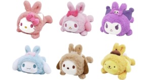 ふんわりうさぎ　ぬいぐるみ ポチャッコ・ポムポムプリン・シナモロール（シナモン）・マイメロディ・ハローキティ・クロミ
