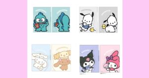キャラポケクリアファイル ハンギョドン・ポチャッコ・シナモロール（シナモン）＆みるく＆シフォン＆モカ・クロミ＆マイメロディ