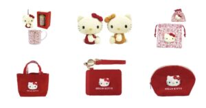 ハローキティ・ハローミミィ　クラシックシリーズ マスコット入りマグカップ、ぬいぐるみセット、ボアフェイス巾着、ミニトート、リール付きパスケース、ラウンドポーチ