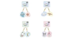 お友達も一緒のニコイチキーホルダー♪ キャラクターは、ハンギョドン＆さゆりちゃん、シナモロール（シナモン）＆モカ、ポチャッコ＆ピーちゃんズ＆チョッピ、マイメロディ＆クロミ♡