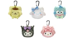 ぬいぐるみミニミニポーチ　ポムポムプリン・シナモロール（シナモン）・ハンギョドン・クロミ・マイメロディ
