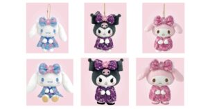 桜着物 マスコットホルダー・ぬいぐるみ シナモロール（シナモン）・クロミ・マイメロディ