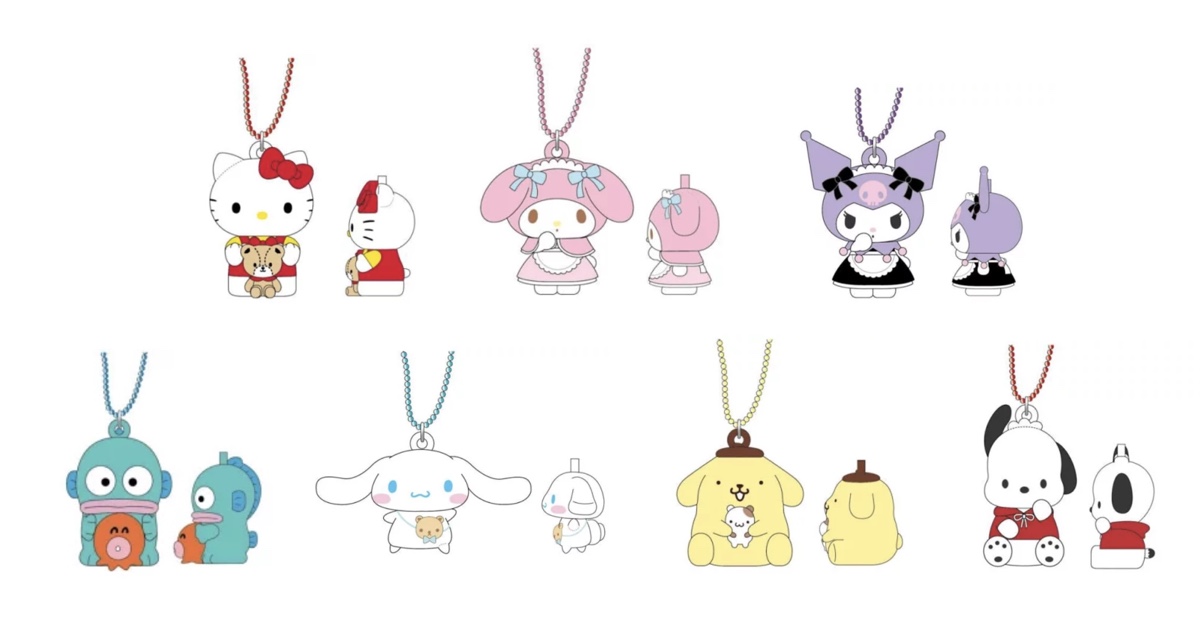 サンリオ　PVCマスコット4 ハローキティ＆タイニーチャム・マイメロディ・クロミ・ハンギョドン＆さゆりちゃん・シナモロール（シナモン）＆くまさん・ポムポムプリン＆マフィン・ポチャッコ