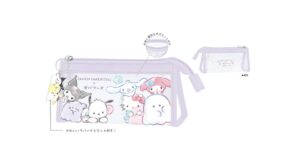 サンリオ　オバケーヌ　フロスティクリアペンケース　クロミ・ポチャッコ・シナモロール（シナモン）・ハローキティ・マイメロディ