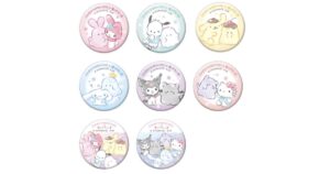 オバケーヌ トレーディング缶バッジ マイメロディ・ポチャッコ・ポムポムプリン・シナモロール（シナモン）・クロミ・ハローキティ