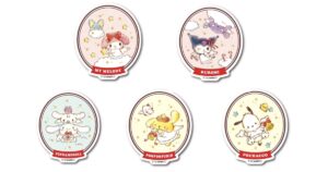 お友達と一緒！エンジェルクリスマス　ダイカットステッカー【ゼネラルステッカー】シール　マイメロディ＆フラットくん・クロミ＆バク・シナモロール（シナモン）＆みるく・ポムポムプリン＆マフィン・ポチャッコ＆ピーちゃんズ