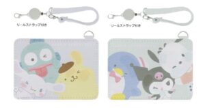 サンリオ　むぎゅっとシリーズ　パスケース　定期入れ　ハンギョドン＆シナモロール（シナモン）＆ポムポムプリン・タキシードサム＆クロミ＆ポチャッコ