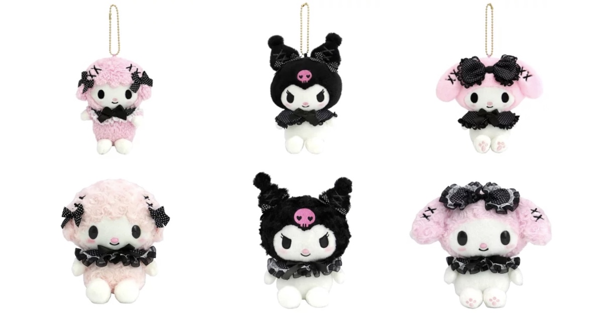 サンリオ　ガーリーブラック　ぬいぐるみ・マスコットホルダー　メロクロ　マイメロディ・クロミ・マイスウィートピアノ