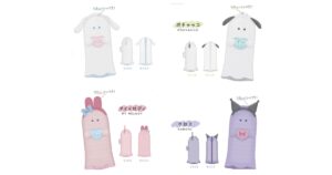サンリオ　オバケーヌ　ぬいぐるみペンポーチ　シナモロール（シナモン）・ポチャッコ・マイメロディ・クロミ