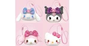 サンリオ　桜着物　フェイスポシェット シナモロール（シナモン）・クロミ・マイメロディ・ハローキティ