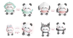 サンリオキャラクターズ×もちもちぱんだ　まねっこぬい　ハンギョドン・ポチャッコ・マイメロディ・クロミ