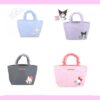 サガラ刺繍オーガンジーフリルバッグ　ランチトート　ミニトート　ハンギョドン・シナモロール・クロミ・マイメロディ＆マイスウィートピアノ・ハローキティ・ポチャッコ